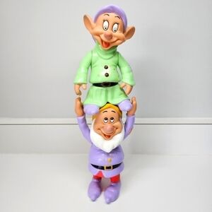 VINTAGE Disney Snow White Stackable Sneezy Dopey Dwarfs Figures 1992 Mattel
